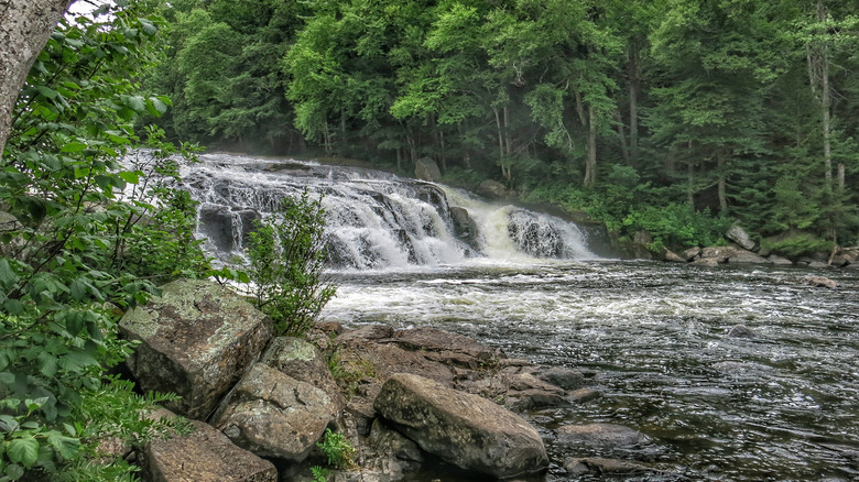 Buttermilk Falls in Adirondack State Park in Long Lake, New York
