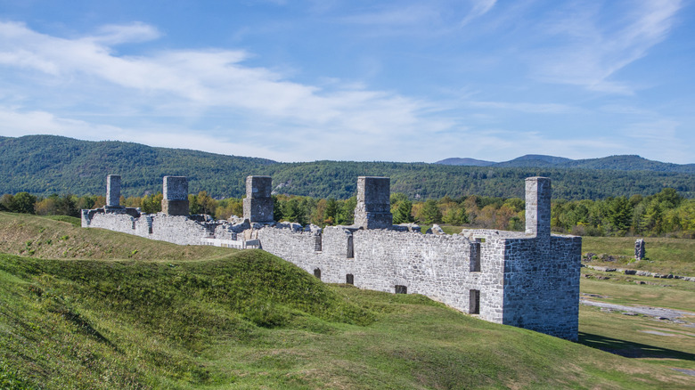 Stone fort ruins at Crown Point Historic Site, New York