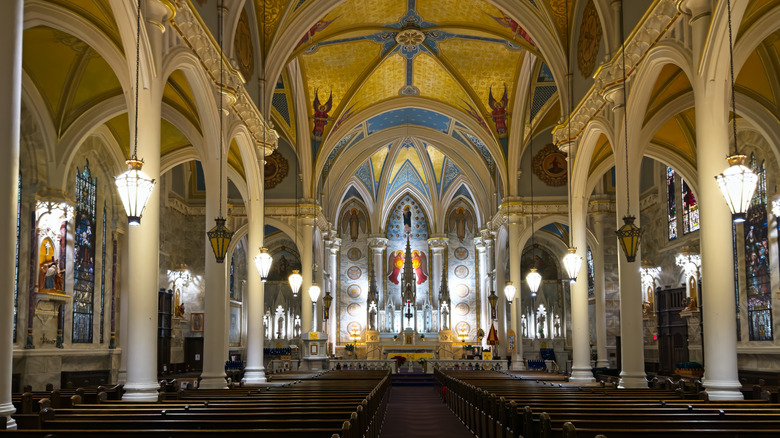 The interior of the Basilica of St. Mary of the Angels in Olean, New York