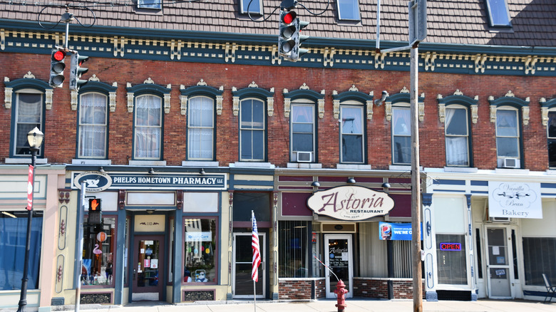 The historic Main Street in Phelps, New York