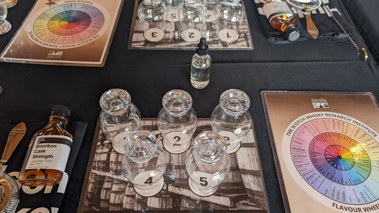 Setup on table for Hudson Whiskey tasting