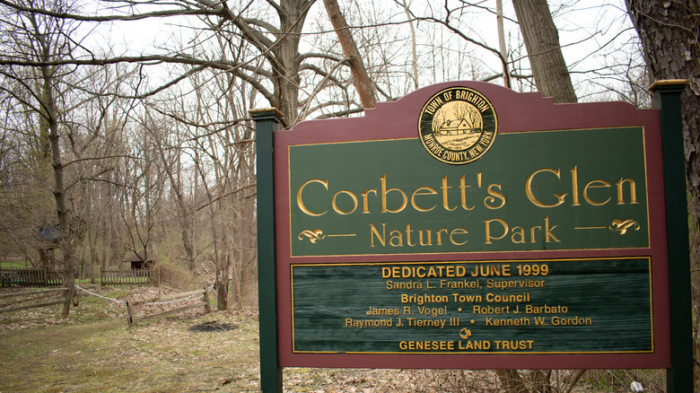 Corbett's Glen Nature Park sign in Brighton