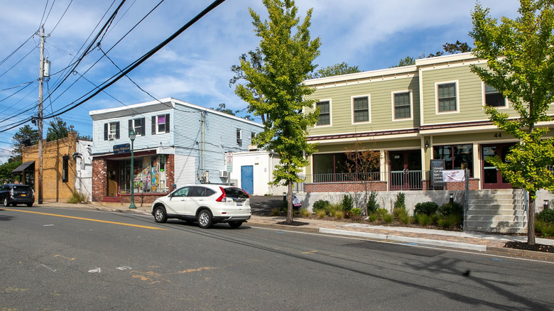 Buildings on a quaint street in Congers, New York