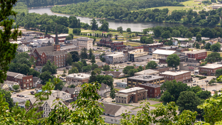 Port Jervis surrounded by fall foliage