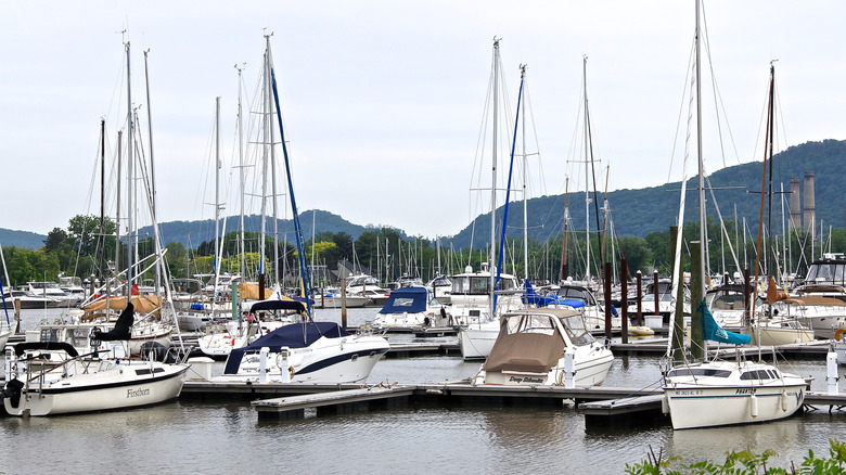 The Haverstraw Marina is a scenic spot in warm weather