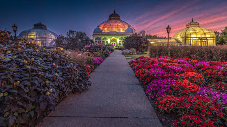 The greenhouse at the Buffalo and Erie County Botanical Gardens near Lackawanna, New York.