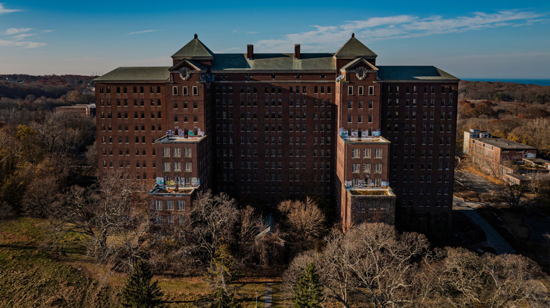 Exterior view of the historic Kings Park Psychiatric Hospital
