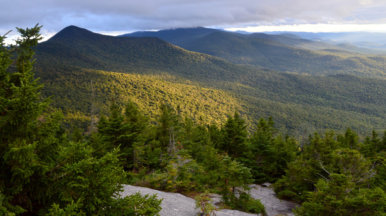Mountain views while descending Mt. Marcy in the High Peaks Wilderness