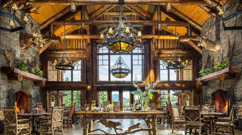 View of the Kanu Room restaurant at Whiteface Lodge