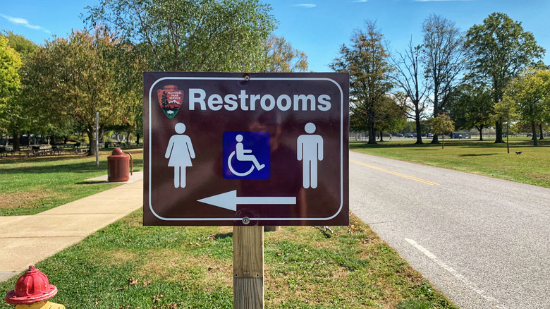 park bathroom sign in staten island
