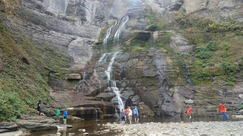 Camp Barton campers at Frontenac Falls in New York