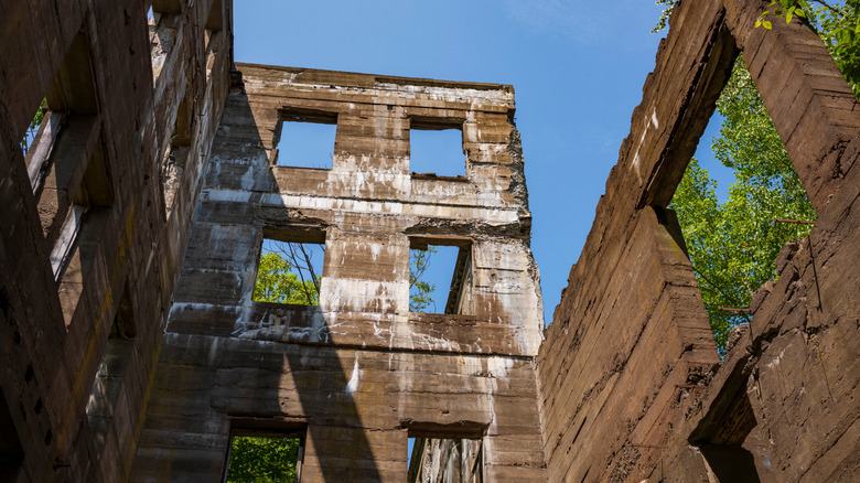 Crumbling walls at Overlook Mountain House, Woodstock, New York