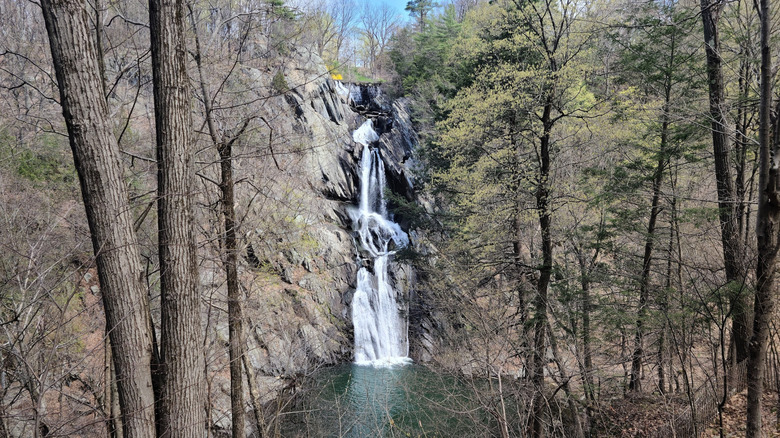 A view of High Falls in the High Falls Conservation Area in Philmont in the Hudson Valley of New York