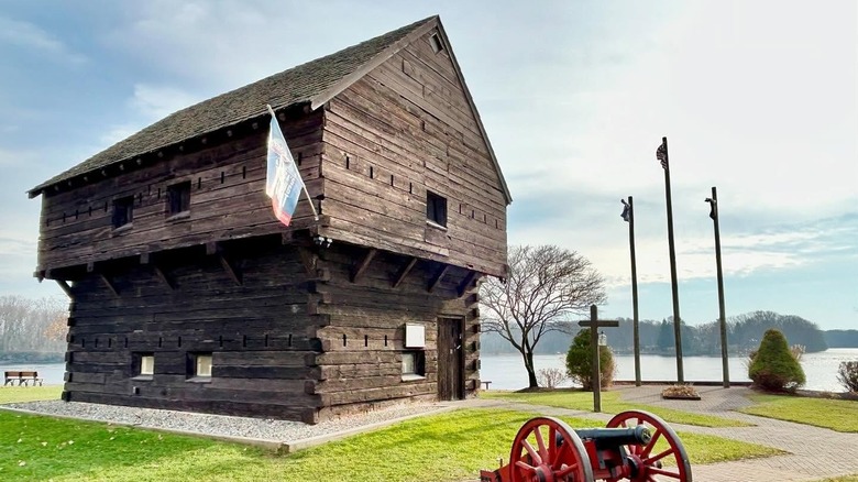Timber framed Stillwater Blockhouse in Mechanicville-Stillwater, New York