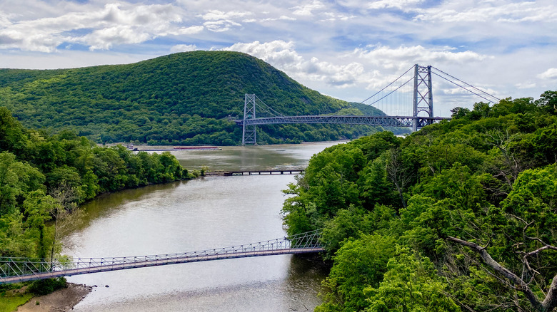 A view of Bear Mountain and corresponding bridge, near Highland Falls