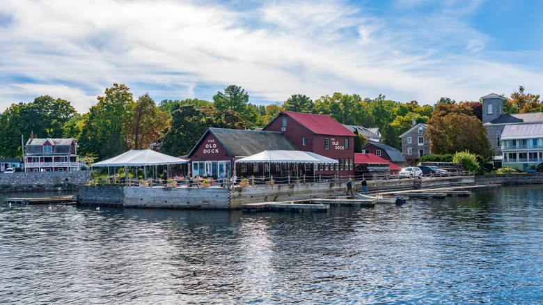 A restaurant on the waterfront in Essex, New York