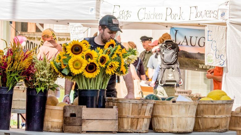 Image of a farmers market in Troy in New York