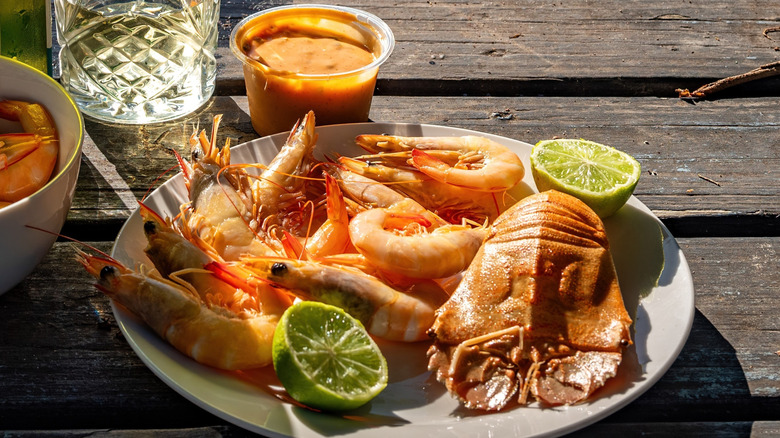 Seafood platter with prawns and Moreton Bay bugs