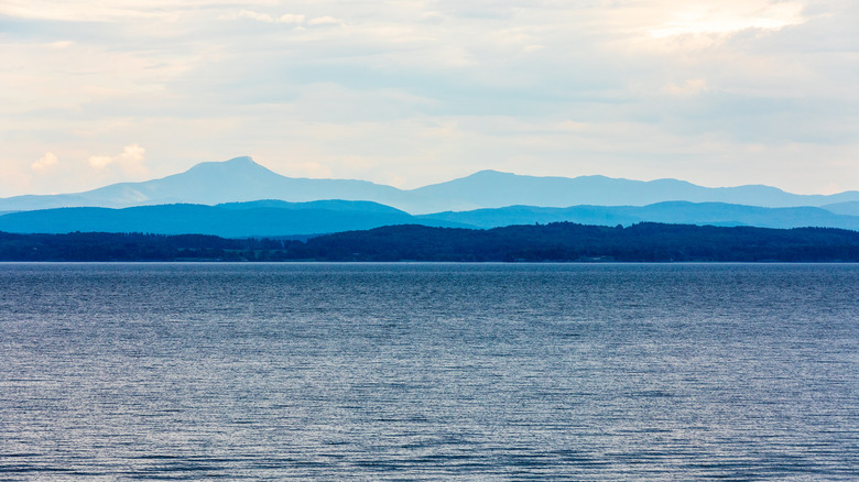 The Green Mountains surrounding Lake Champlain near Willsboro, New York