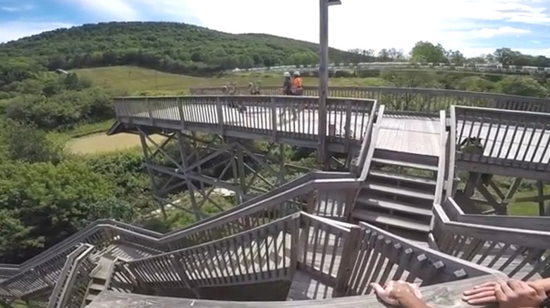Ziplining Platform at Greek Peak Adventure Center