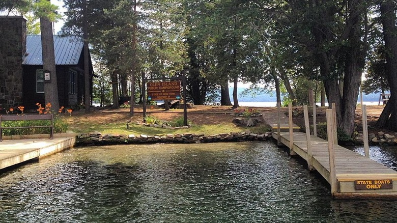 Docks at Glen Island Campground on Lake George
