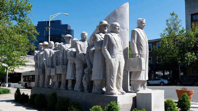 A monument in Ironbound honors immigrants