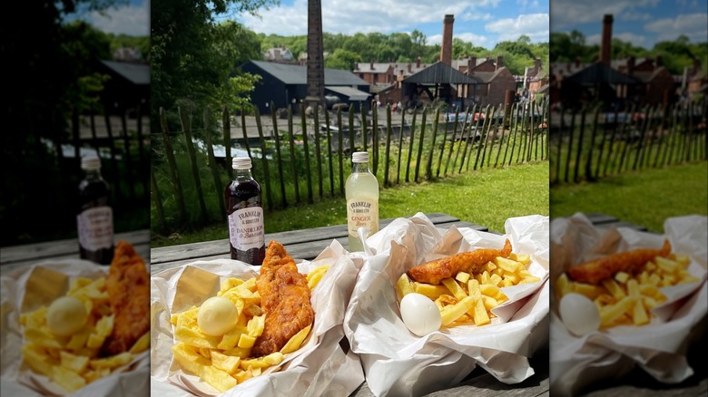 Close up shot of the fish & chips served at Hobbs & Sons Fish & Chip Shop