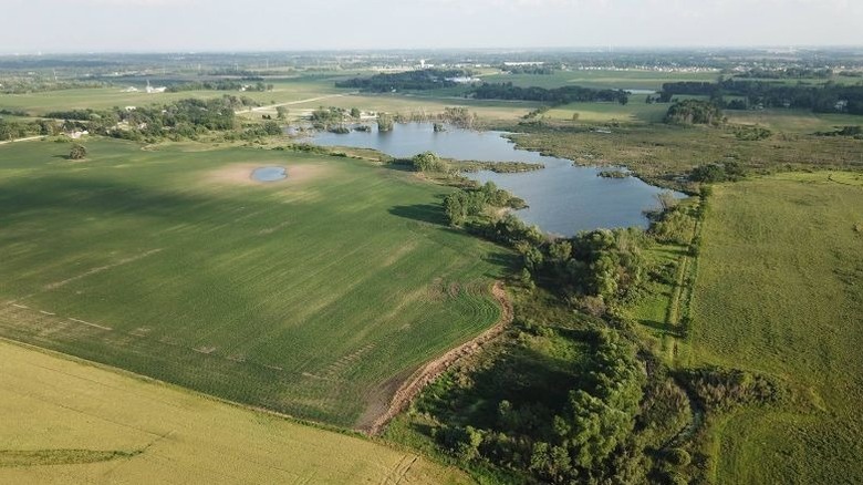An aerial view of Nicholson Wildlife Refuge