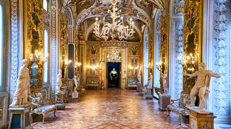 The Hall of Mirrors in the Galleria Doria Pamphilj in Rome
