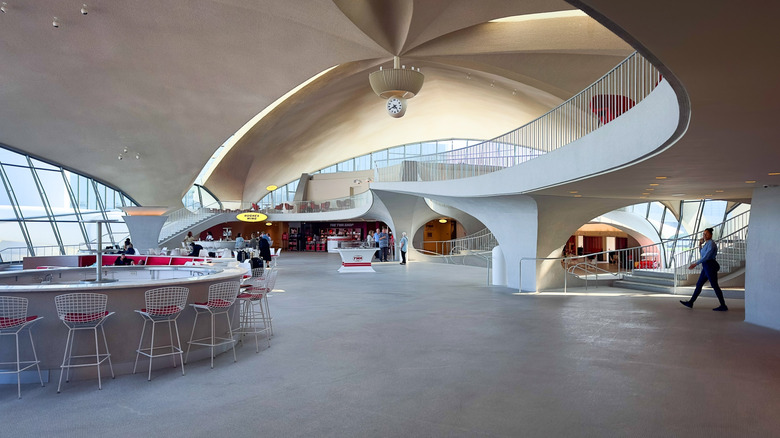 The TWA Hotel lounge in JFK International Airport