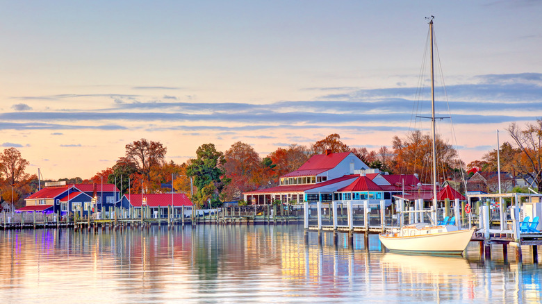 Colorful buildings in St. Michaels, Maryland