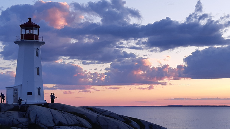 A lighthouse along the coast of Nova Scotia.