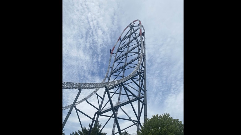 A view of the Top Thrill 2 roller coaster