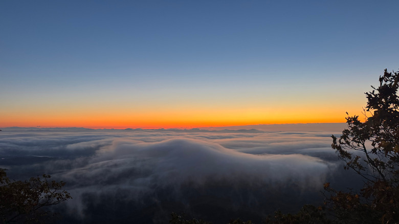 A sunset viewed from the top of Albert Mountain in North Carolina