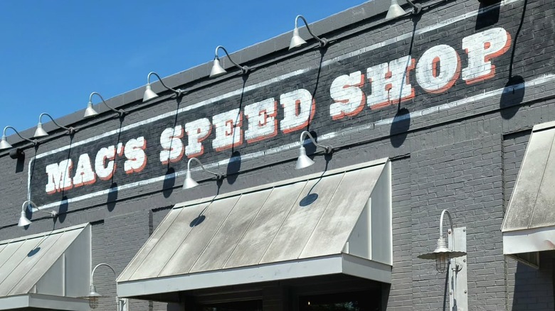 The sign for Mac's Speed Shop restaurant in Charlotte, North Carolina