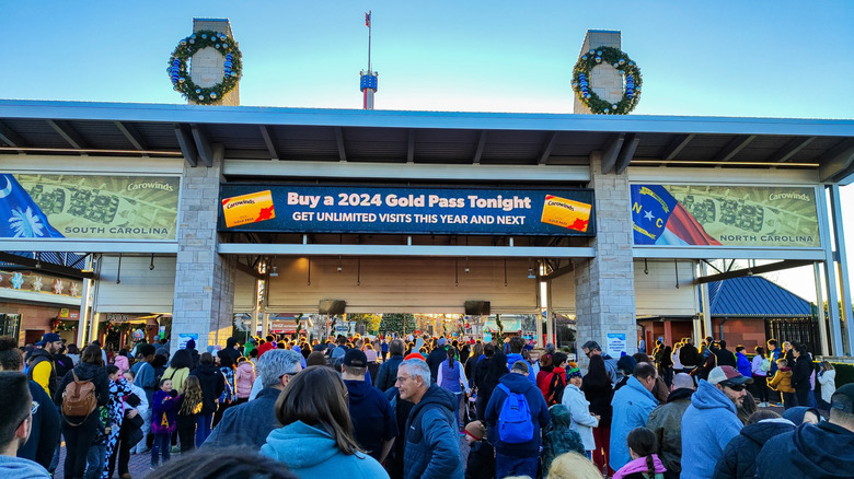 The entrance to Carowinds Amusement Park