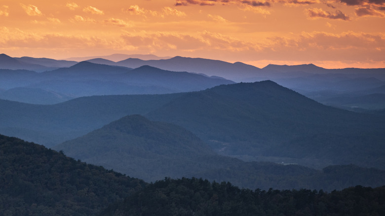 North Carolina's Blue Ridge Mountains at sunset