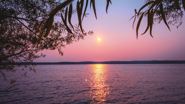 Sunset at Jordan Lake in North Carolina