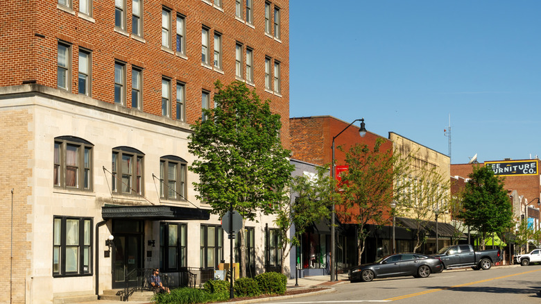 Brick buildings downtown in Sanford, North Carolina