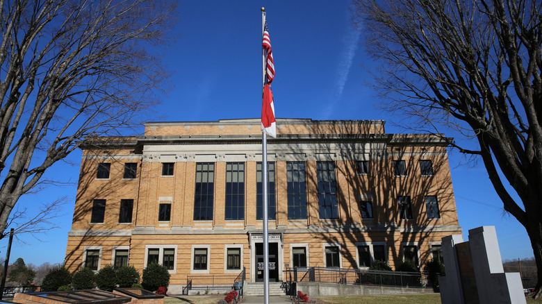 Historic McDowell County Courthouse in downtown Marion, North Carolina