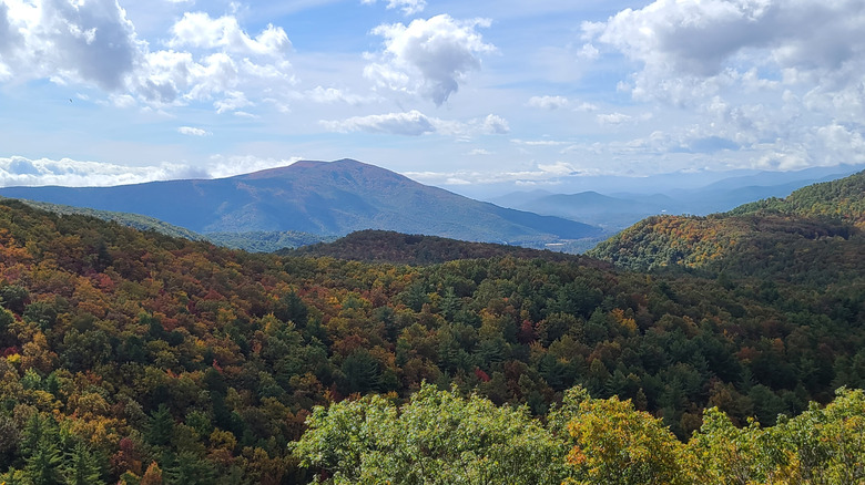 Blue Ridge Mountain vistas and fall colors in Marion, North Carolina