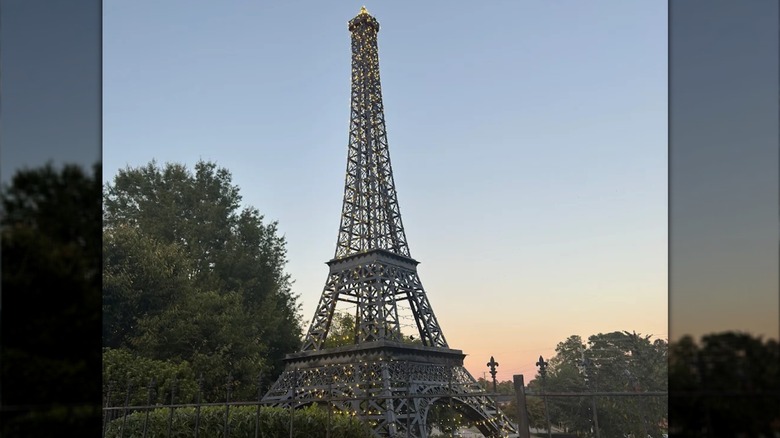 The miniature replica of the Eiffel Tower in Lafayette Village, North Raleigh