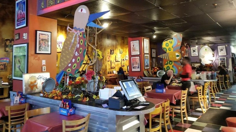 A shot of the colorful interior of Mert's Heart and Soul in Charlotte, NC