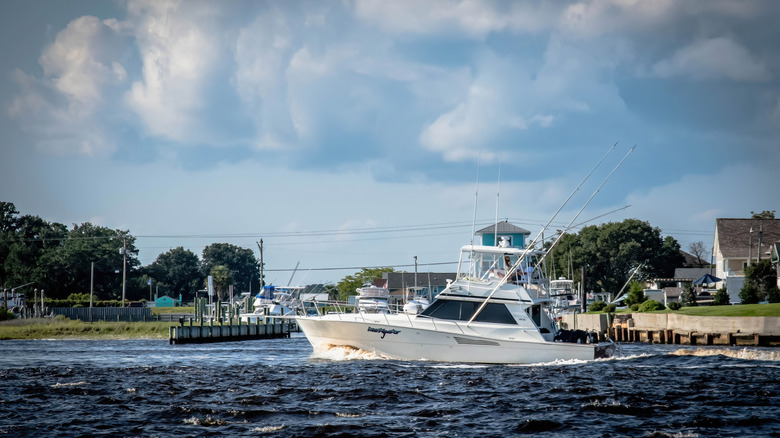 Fishing boat in the harbor at Swansboro
