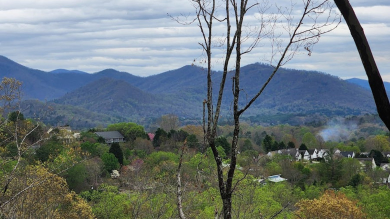 Bull Mountain near Asheville, North Carolina, on an overcast day