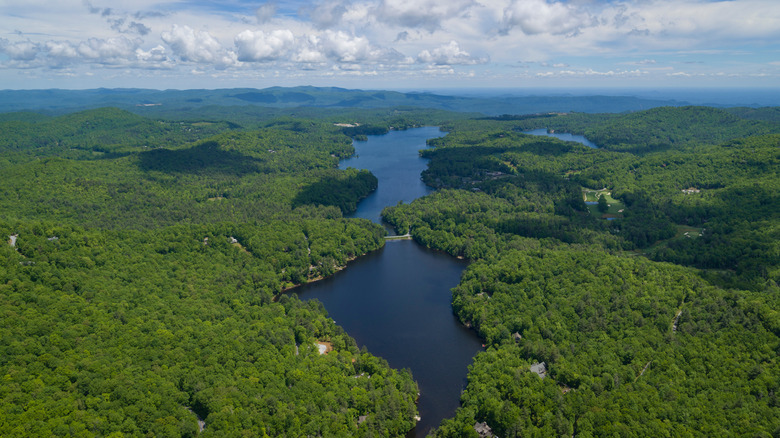 Aerial view of Lake Toxaway