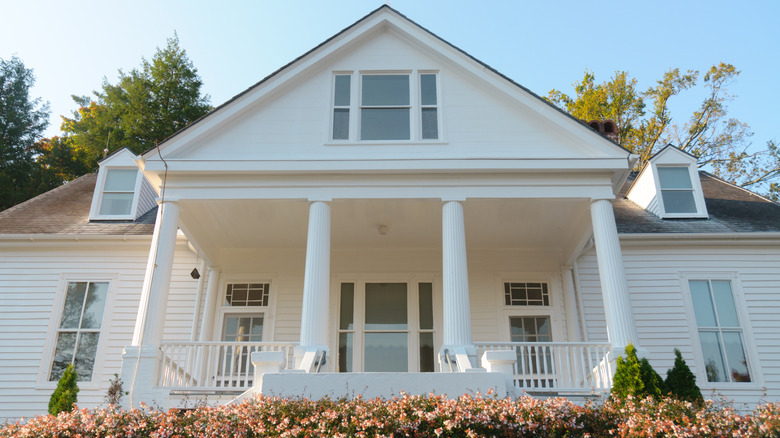 Facade of poet Carl Sandburg's home in Flat Rock, North Carolina