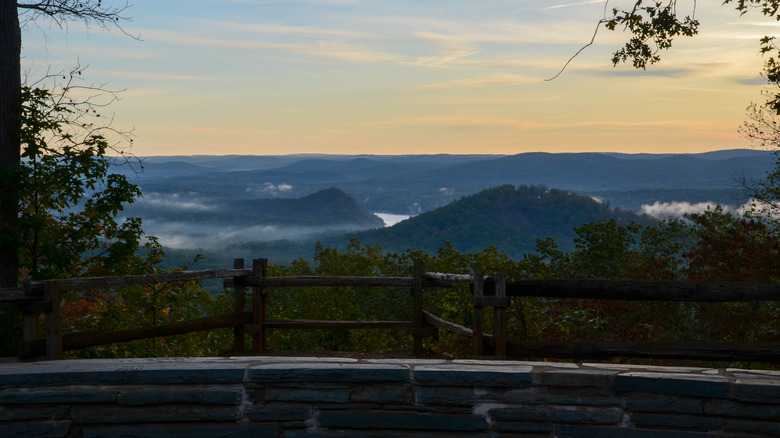 Morrow Mountain State Park outside of Badin, North Carolina viewed during sunrise