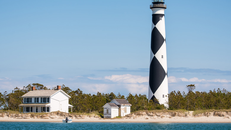The lighthouse at Cape Lookout National Seashore in North Carolina