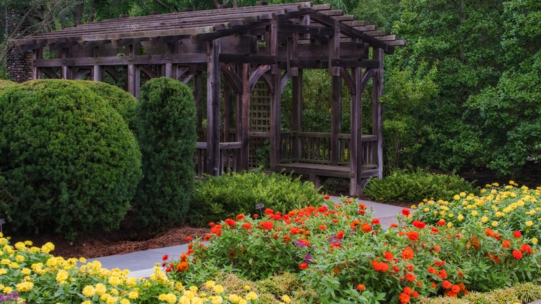 Garden gazebo in the arboretum